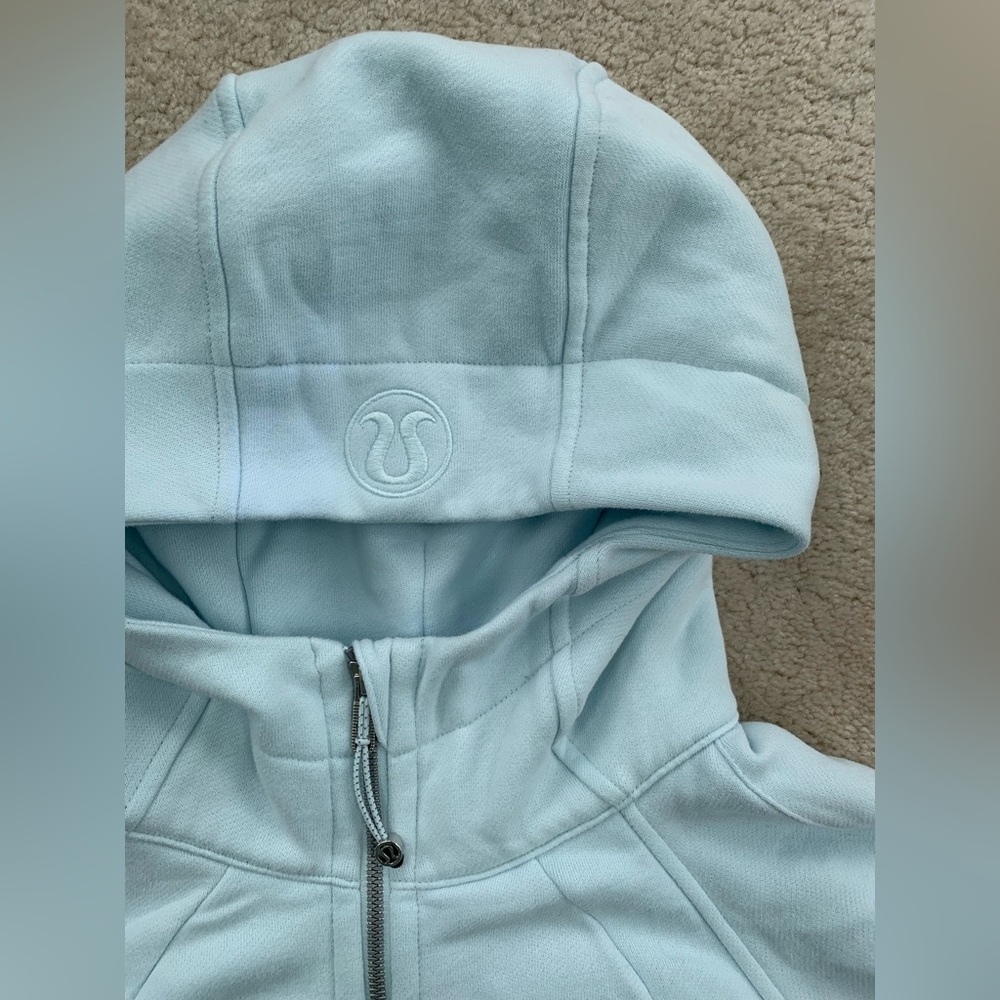 Lululemon Womens Size 12 Scuba Full-Zip Hoodie in Powder Blue Activewear Jacket - Picture 5 of 14